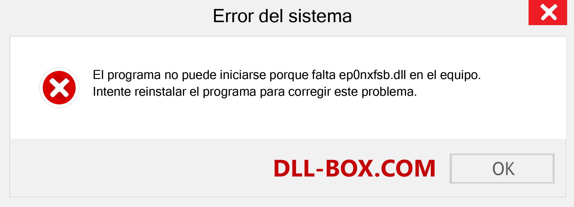 ¿Falta el archivo ep0nxfsb.dll ?. Descargar para Windows 7, 8, 10 - Corregir ep0nxfsb dll Missing Error en Windows, fotos, imágenes