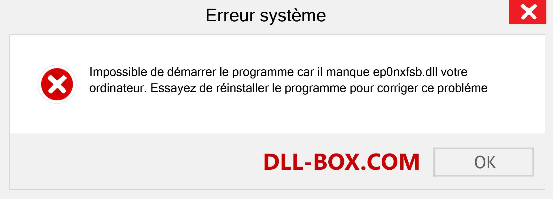 Le fichier ep0nxfsb.dll est manquant ?. Télécharger pour Windows 7, 8, 10 - Correction de l'erreur manquante ep0nxfsb dll sur Windows, photos, images